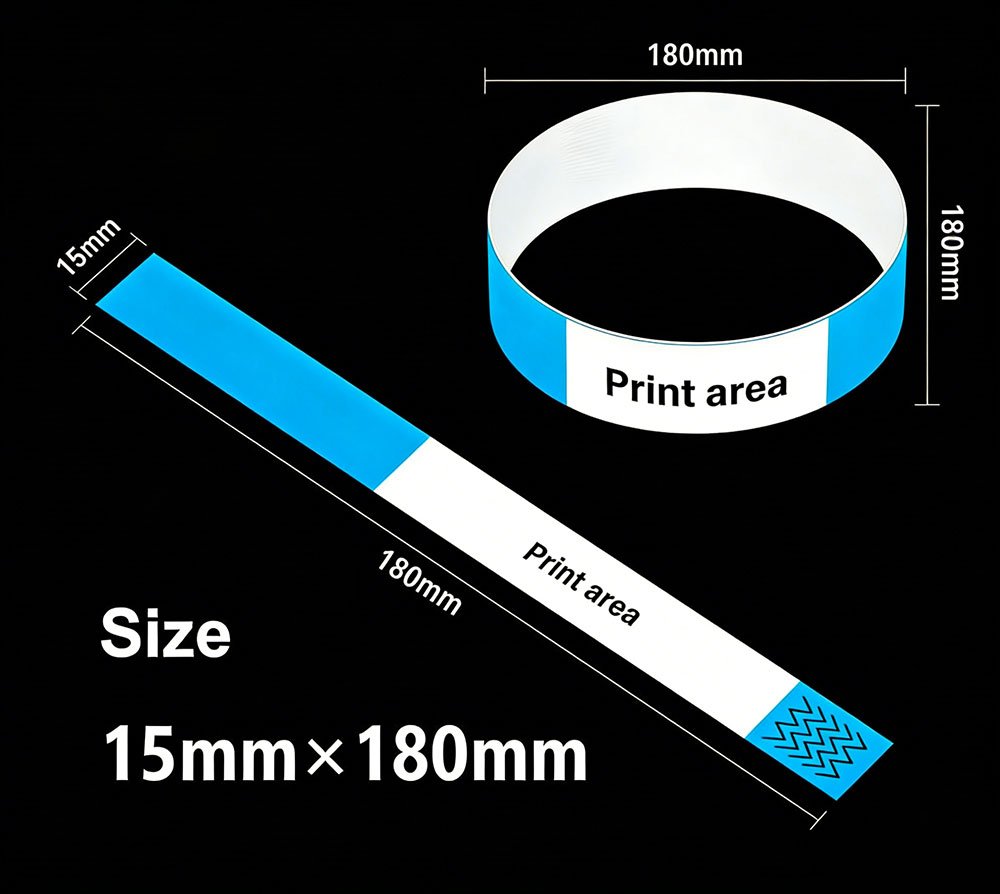 15mm × 180mm Size Printable Wristbands for Toddler / Infant