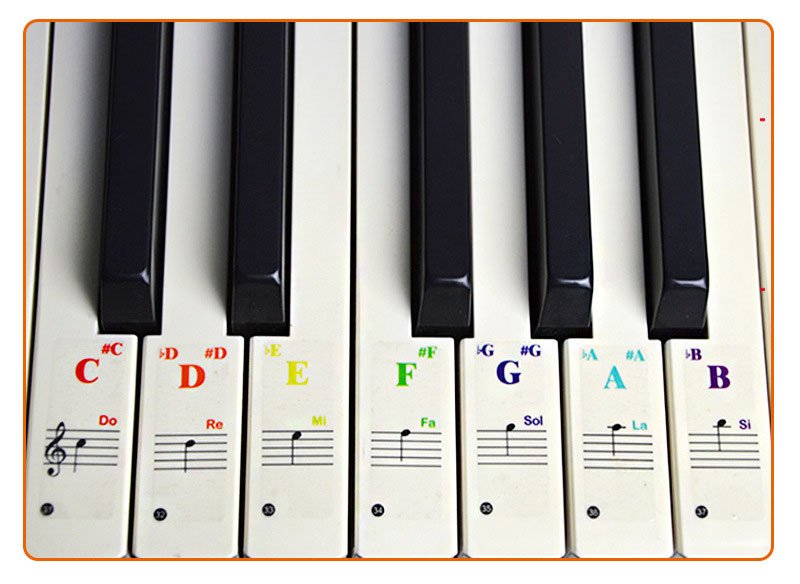 61 key piano label