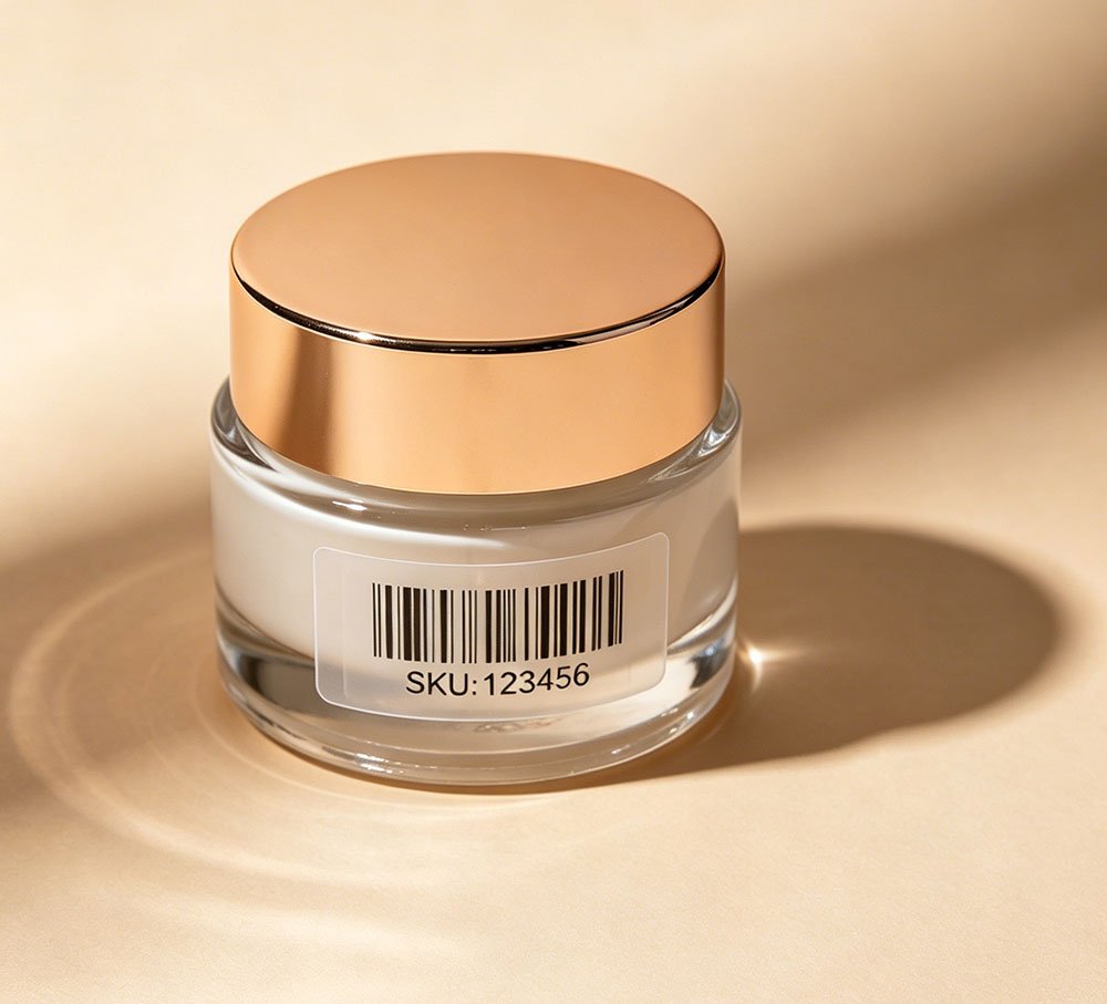 Transparent Barcode Label for Cosmetics Packaging