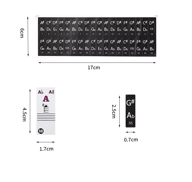 Any Size Piano Key Label