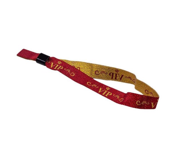 Bright polyester backstage wristbands labeled VIP, CREW, PRESS and ALL ACCESS