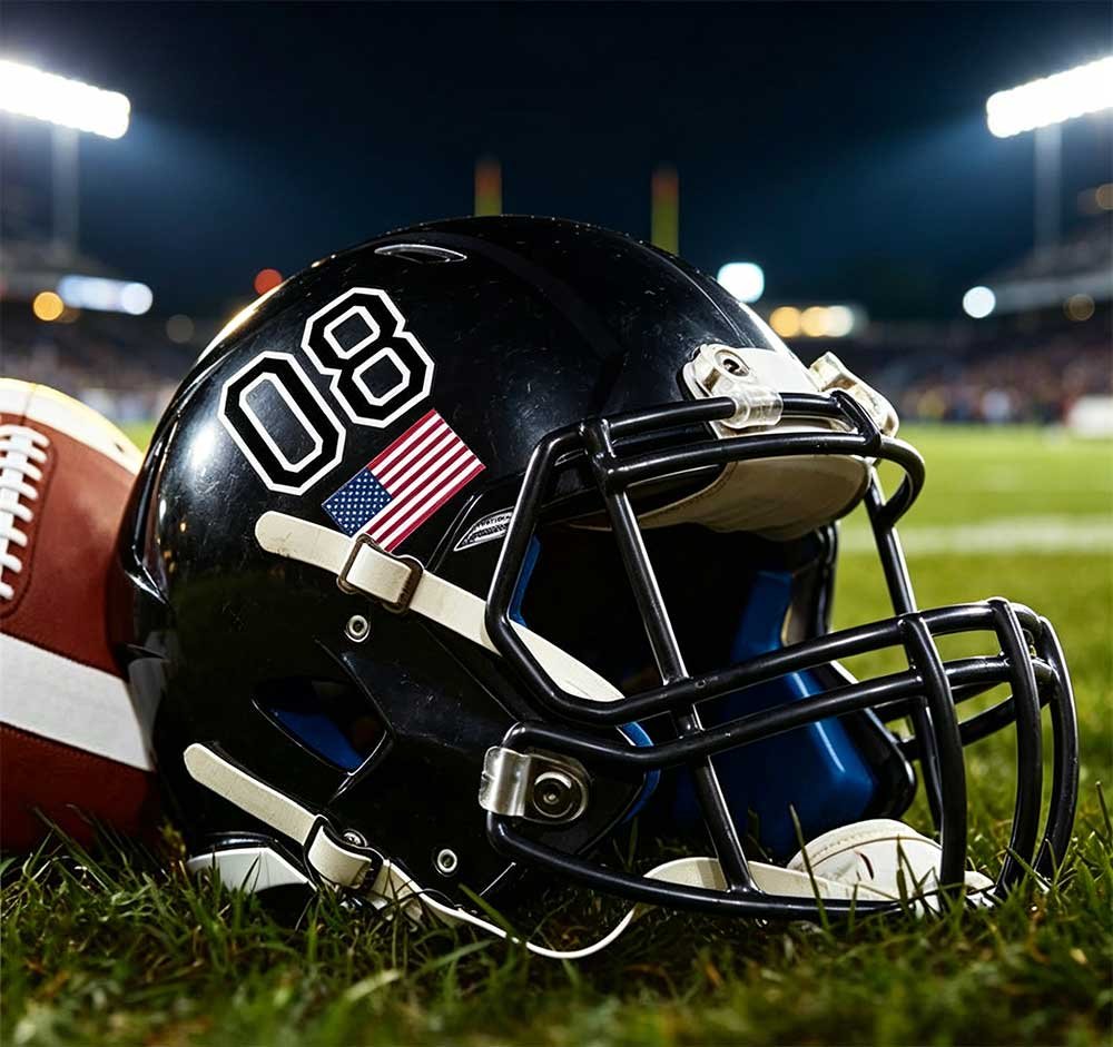 2D baseball helmet decals