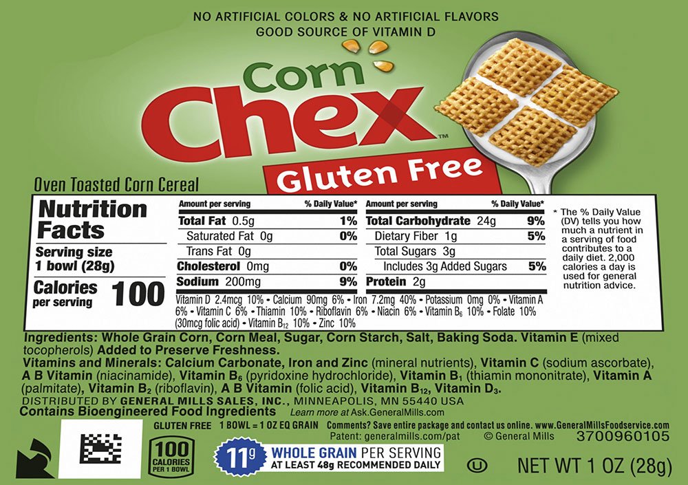 Corn Chex Nutrition Label