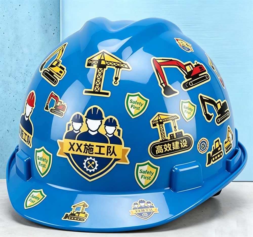 Custom Shape Hard Hat Stickers