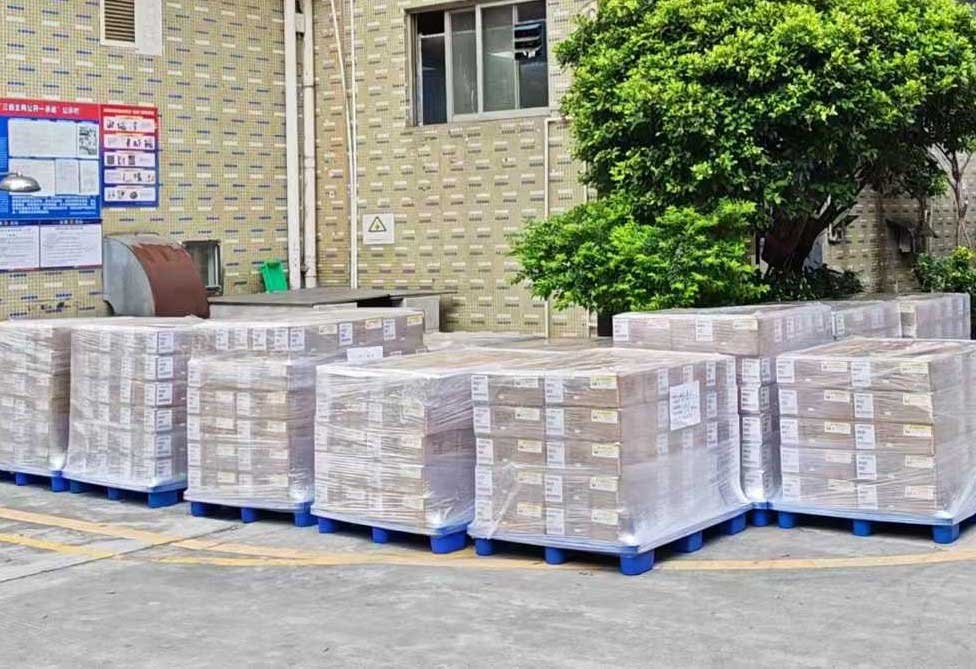 Real packed cartons waiting for shipment