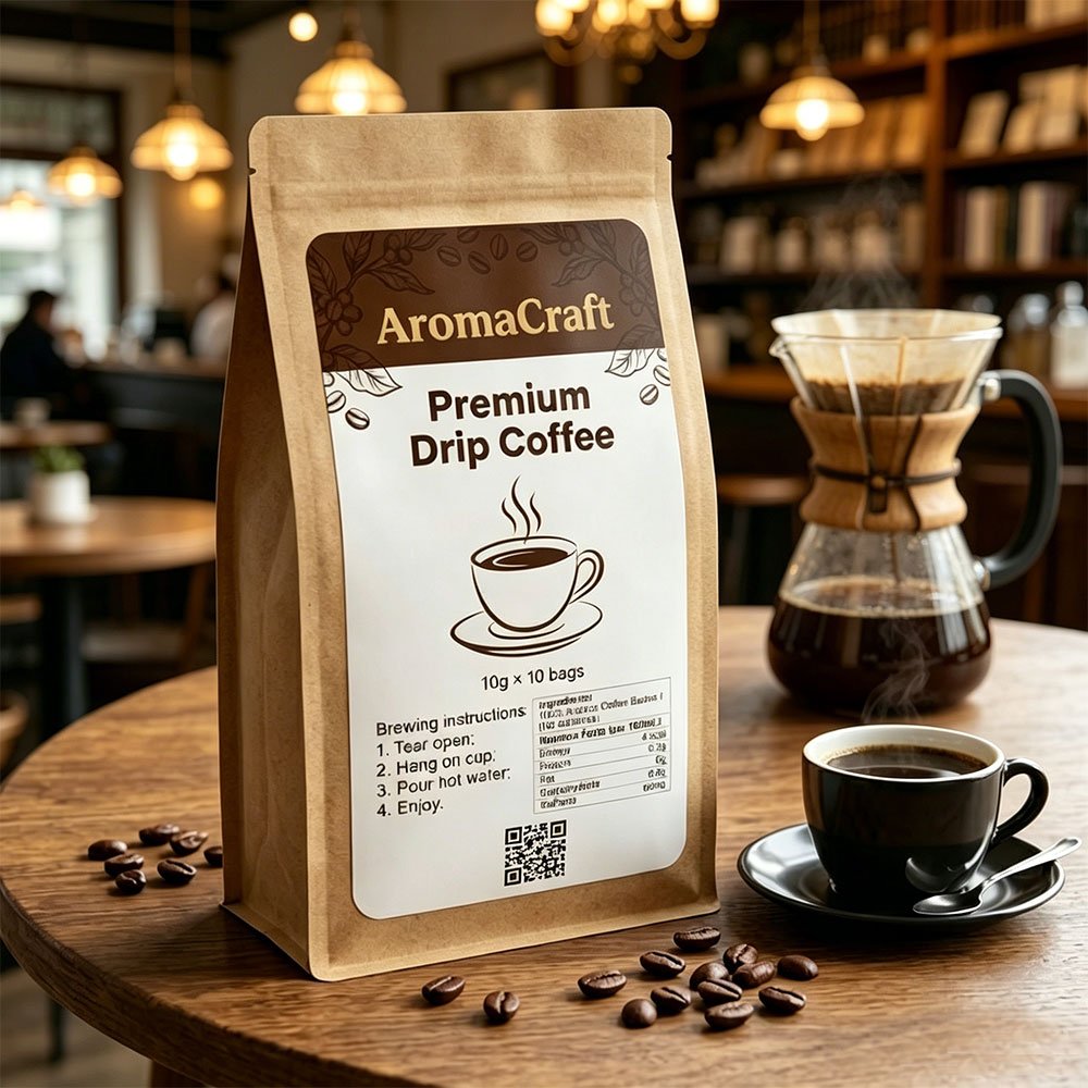 Mini food-grade stickers for drip bag single-serve coffee sachets