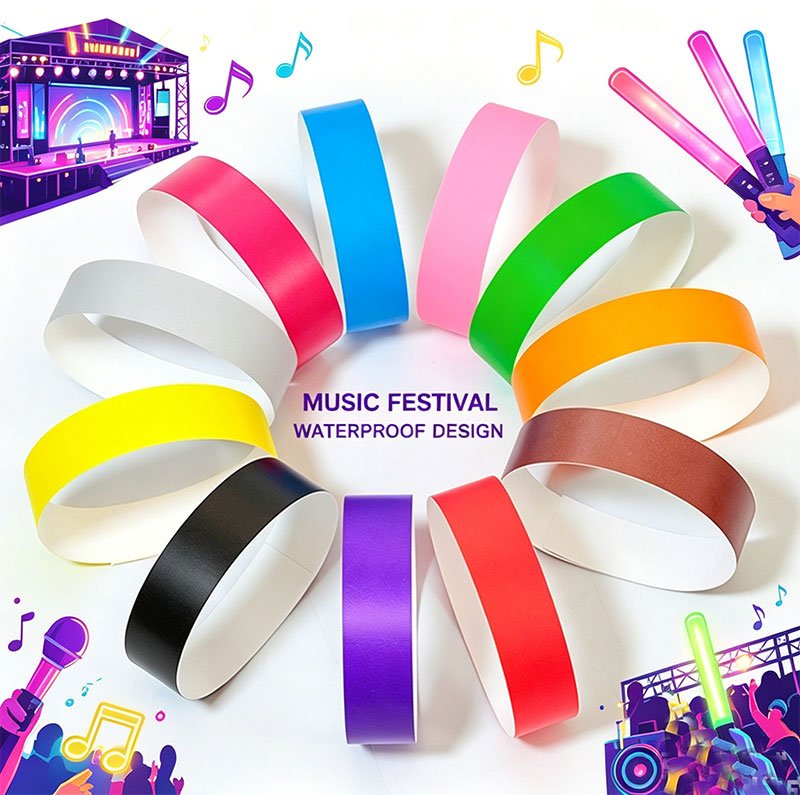 Printed Festival Bands Tyvek Wristbands