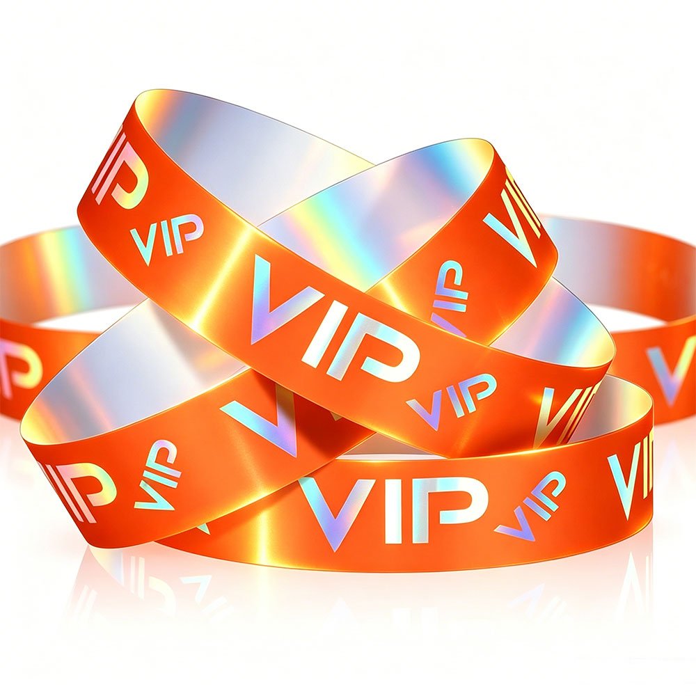 Tyvek holographic wristbands