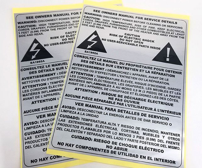 Heat Resistant Labels for Ovens
