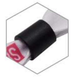 Black matte finish round plastic barrel clasp for fabric wristbands