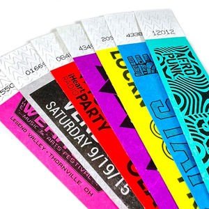 Satin wristband showing sequential serial number and full-color dual-side artwork