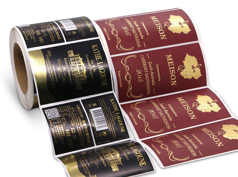 Hot Foil Stamping Wine Bottle Stickers