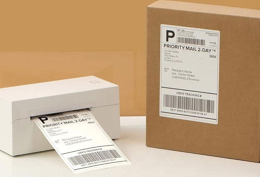 Shipping self-adhesive labels