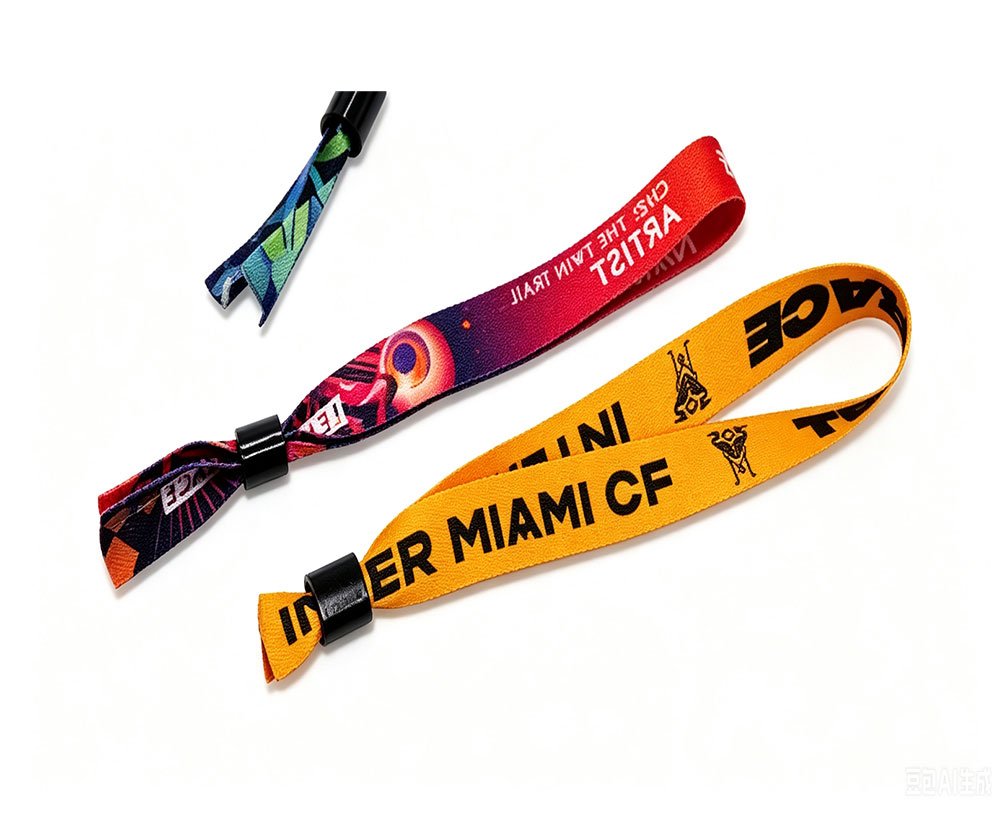 35cm polyester satin concert wristband with one-time lock for festival gates