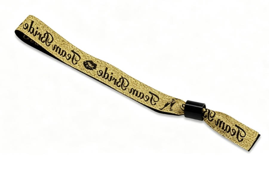 Reusable jacquard event wristband with metal buckle for multi-day festivals