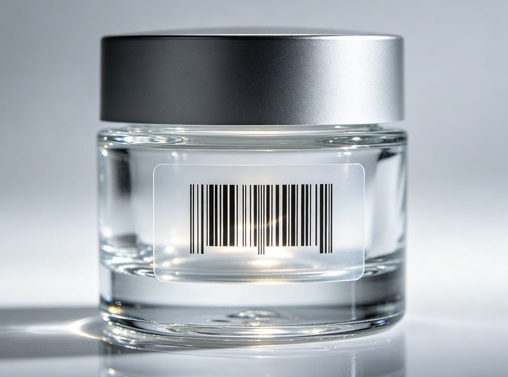 Transparent Barcode Label for Clear Containers