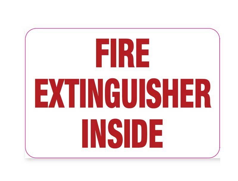 Interior Fire safety marking graphic for extinguisher location in trucks