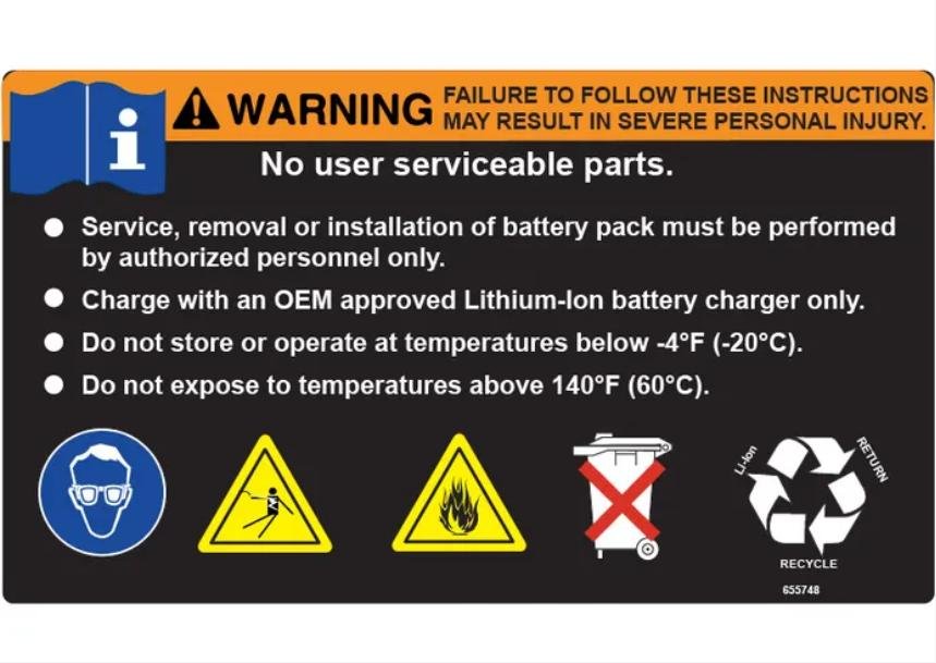 UN3480 lithium ion battery standalone label showing fire pictogram and red hatched border for wholesale battery shipments
