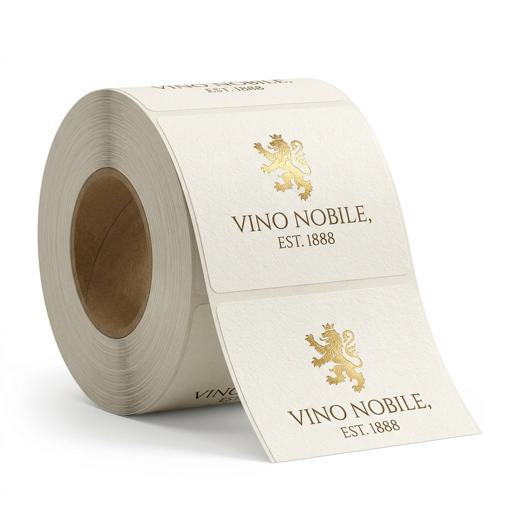 Standard coated paper labels for everyday table wine production