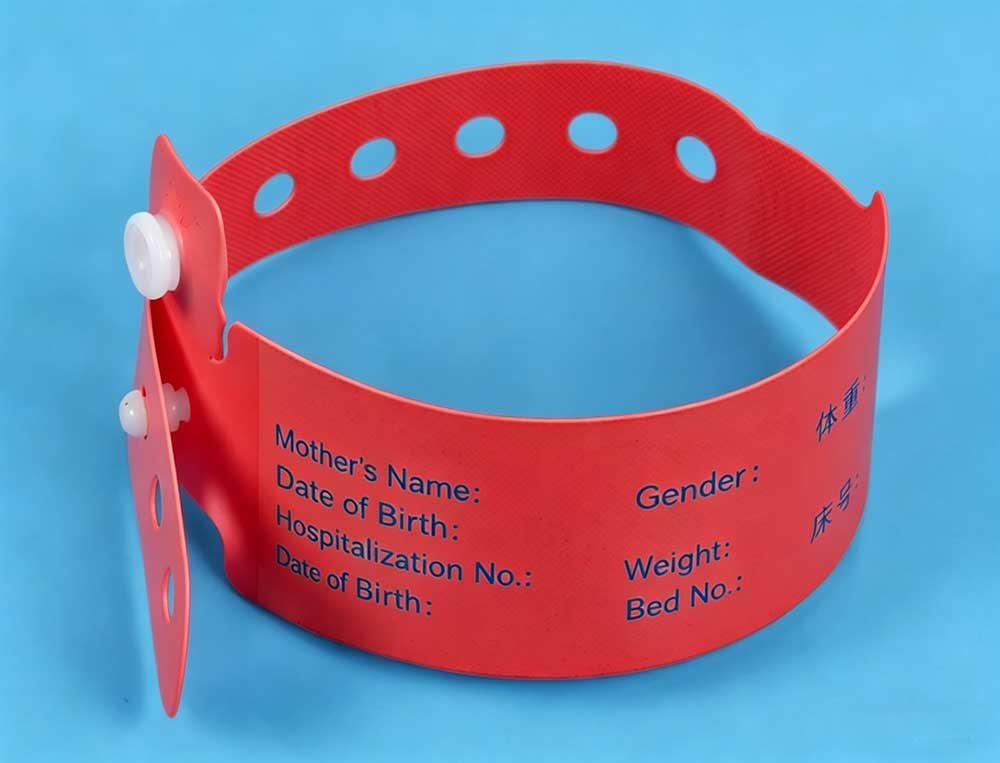 Red Color Wristband for Hospital