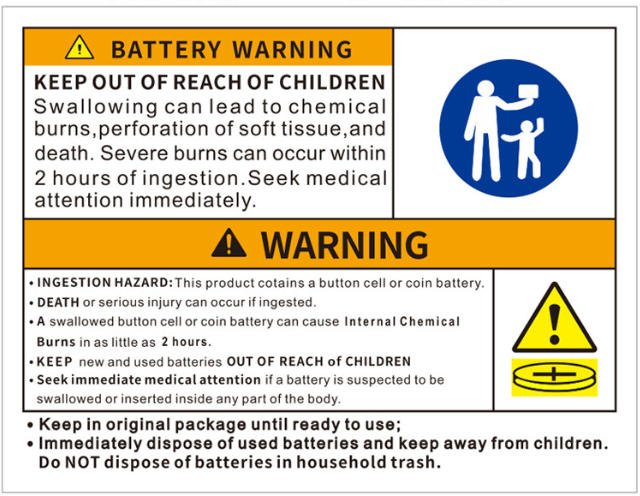 Battery Warning Label