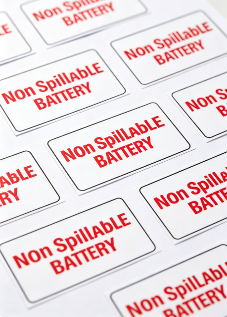 Non Spillable Battery Label