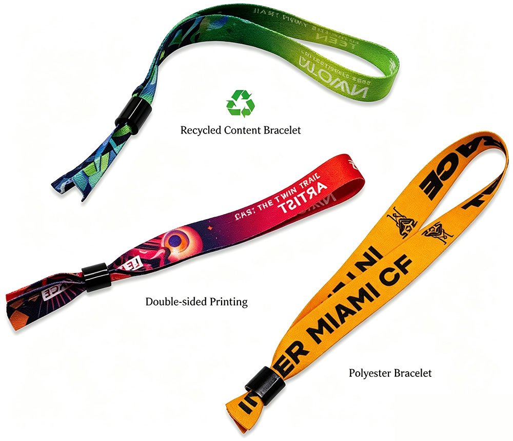 Recycled polyester webbing wristband